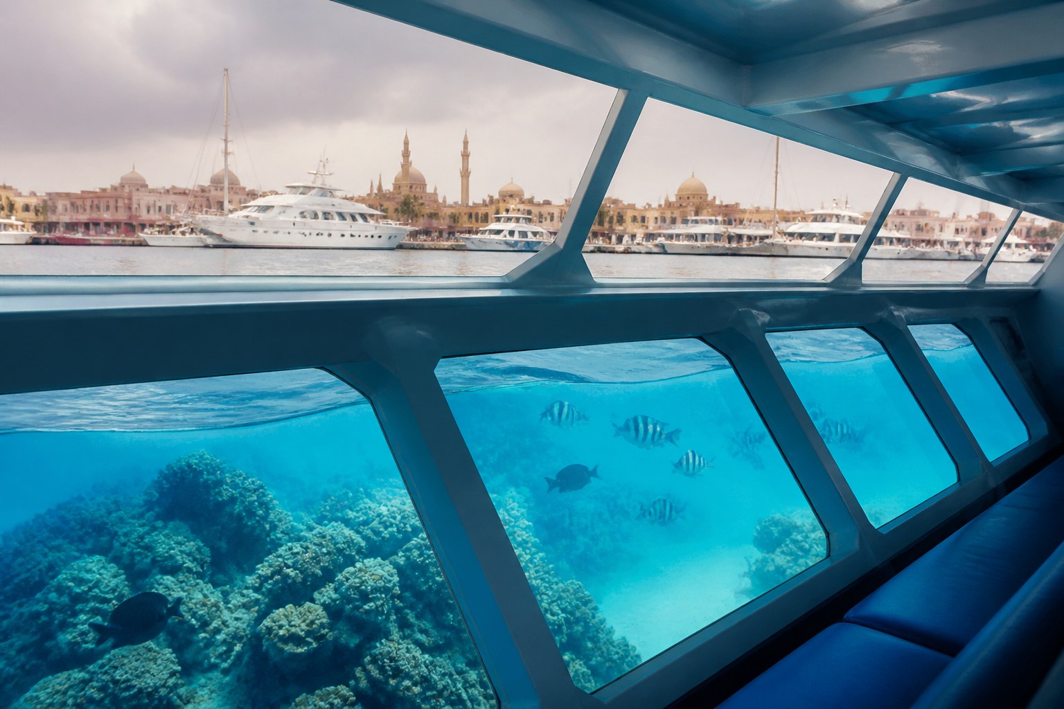 Glasbodenboot und Hurghada-Stadtrundfahrt