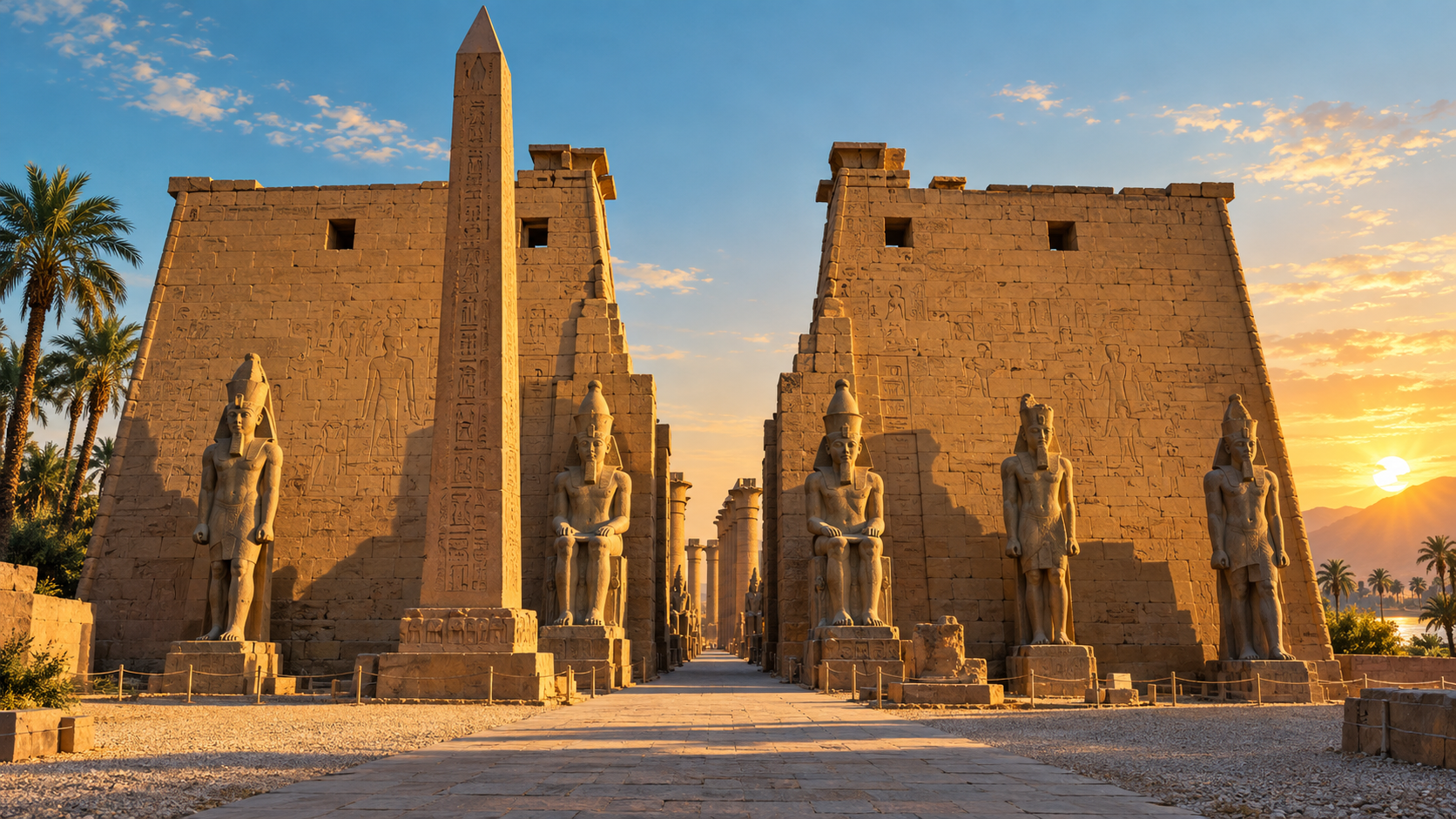 Illustration originale du temple de Louxor, destination de la procession historique d’Opet depuis Karnak